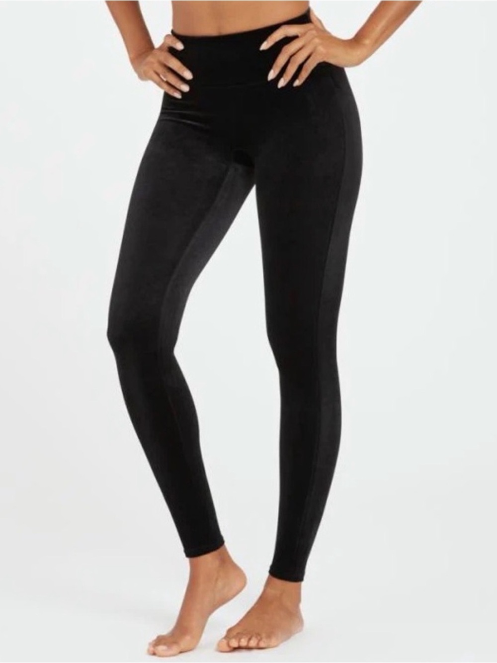 Spanx Black Velvet Leggings Womens M